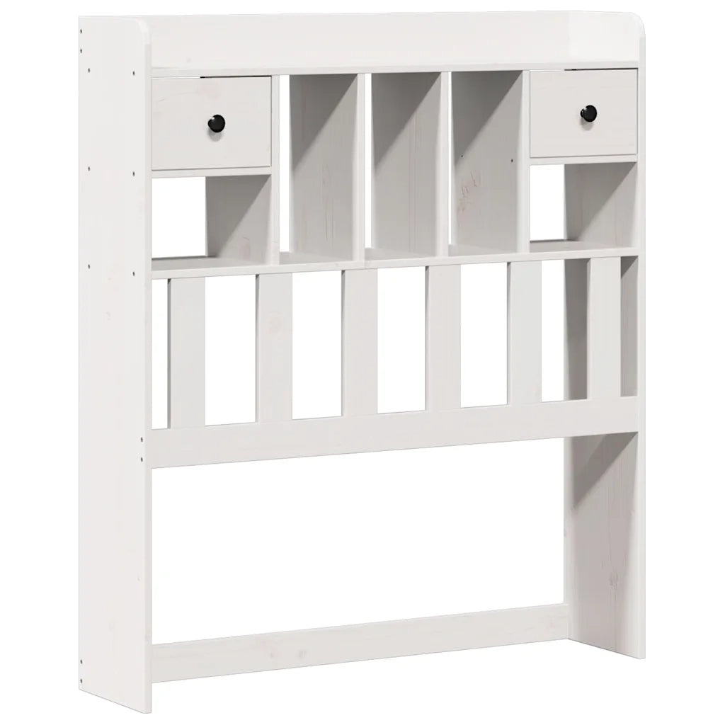 Letto Libreria senza Materasso Bianco 90x190 cm Massello Pino 3322783