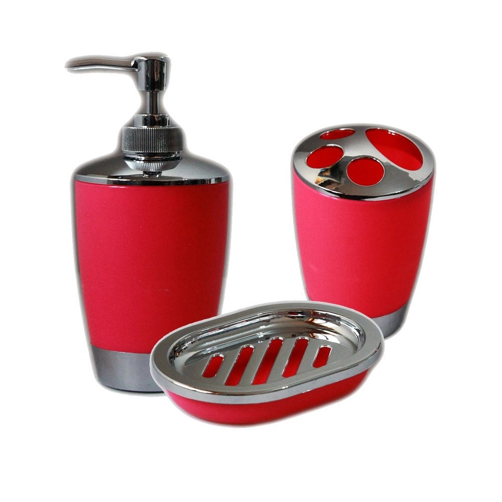 Trade Shop - Set Accessori Bagno Porta Saponetta Dispenser Sapone Liquido Porta Spazzolini -