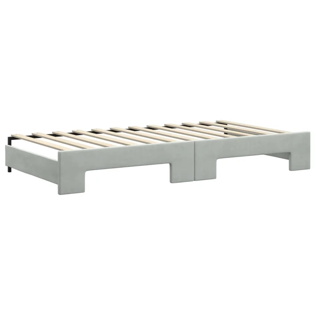 Divano Letto Estraibile Materassi Grigio Chiaro 100x200 Velluto