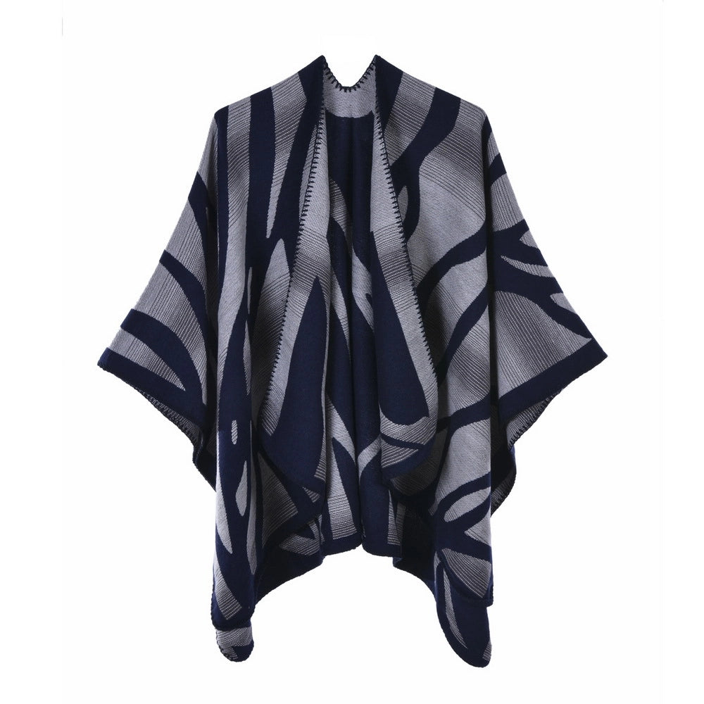 Sciarpa/stola da donna, classica stampa zebrata, mantellina con spacco, elegante e semplice, calda coperta.