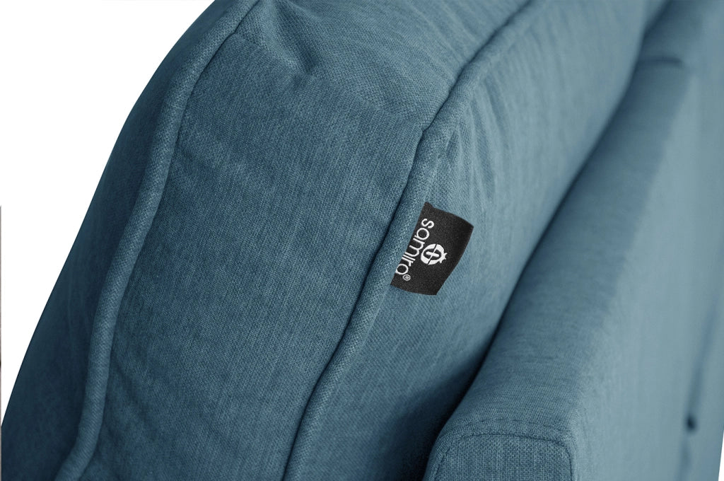 Divano letto angolare con contenitore, divano con chaise longue blu denim - Kennedy DL-KE07CL