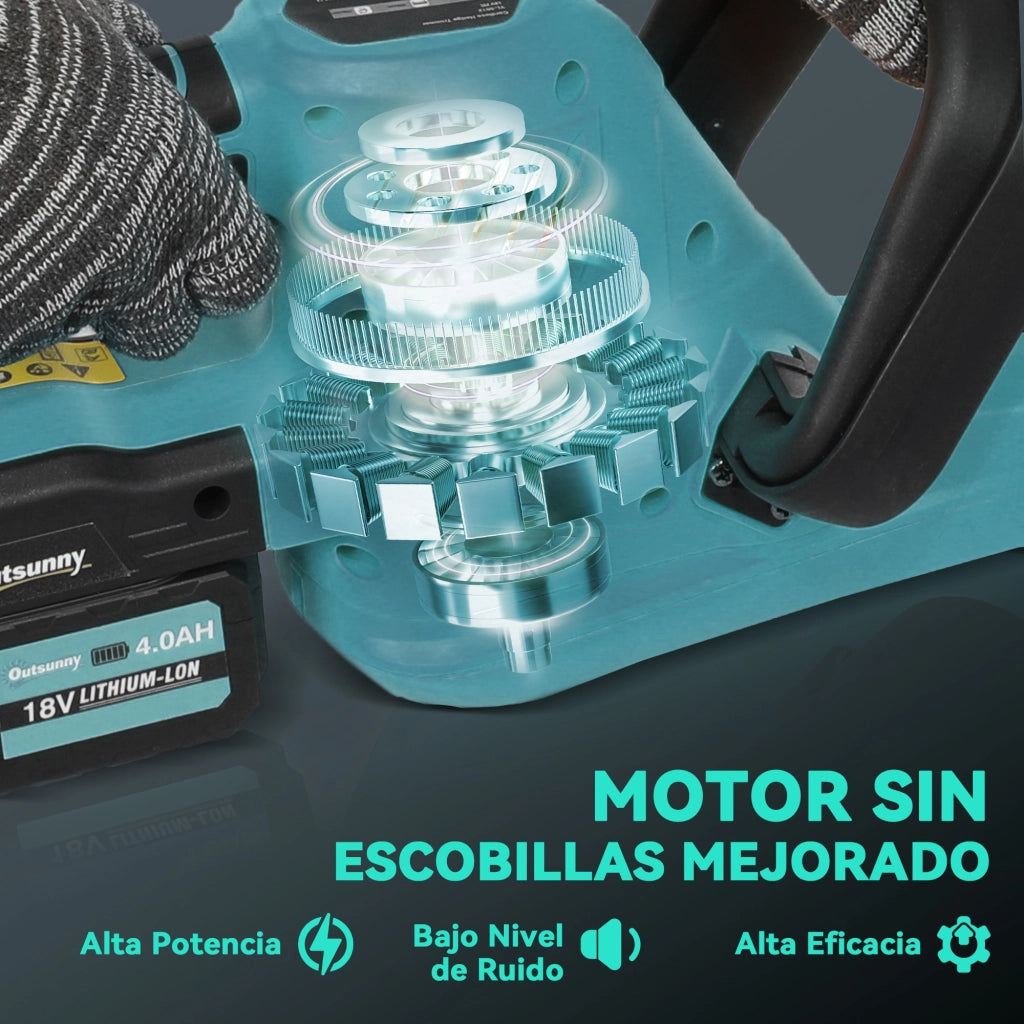 Tagliasiepi a Batteria 18V ¨C zephmum ¨C Blu con 2 Batterie da 4000mAh e Lama 51 cm