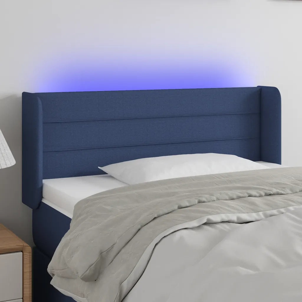 Testiera a LED Blu 93x16x78/88 cm in Tessuto 3123364