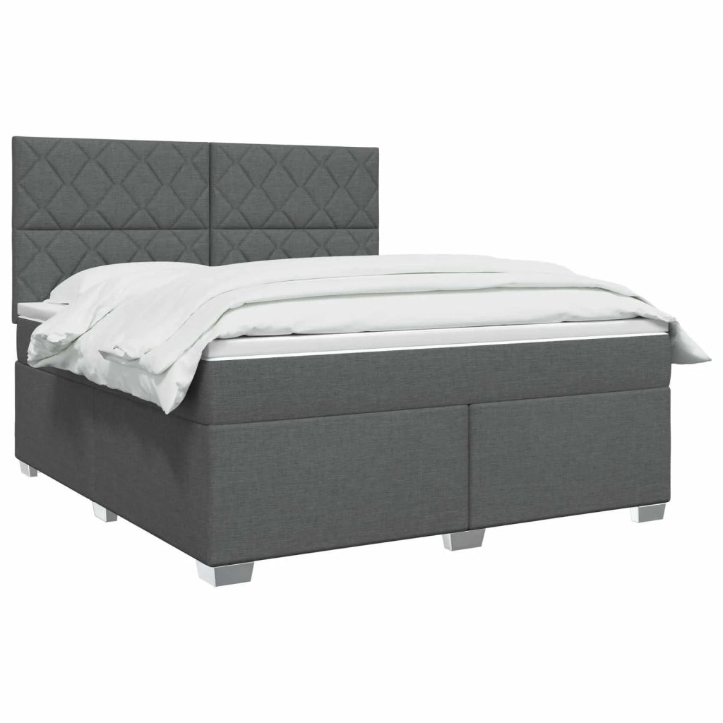 Letto box spring con materasso Grigio Scuro 160 x 200 cm 3454916