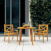 Sedie da Pranzo da Esterni 2 pz in Legno Massello di Acacia cod mxl 16842