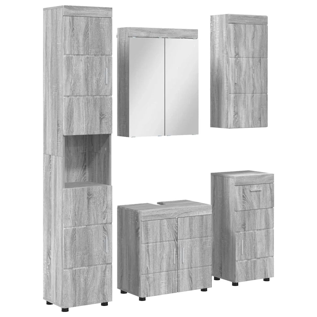 Set di mobili per il bagno con cassetto TULUM Grigio Sonoma