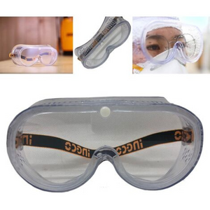 Maschera di protezione antiappannamento lenti con telaio in pvc leggero e flessibile.