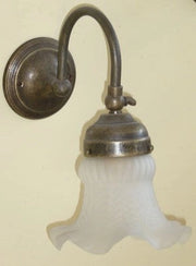 LANTERNA PLAFONIERA LAMPADA APPLIQUE DA PARETE OLANDESE CM.14X24XH25 OTTONE BR.