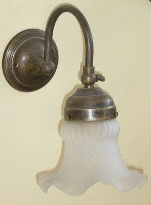 LANTERNA PLAFONIERA LAMPADA APPLIQUE DA PARETE OLANDESE CM.14X24XH25 OTTONE BR.