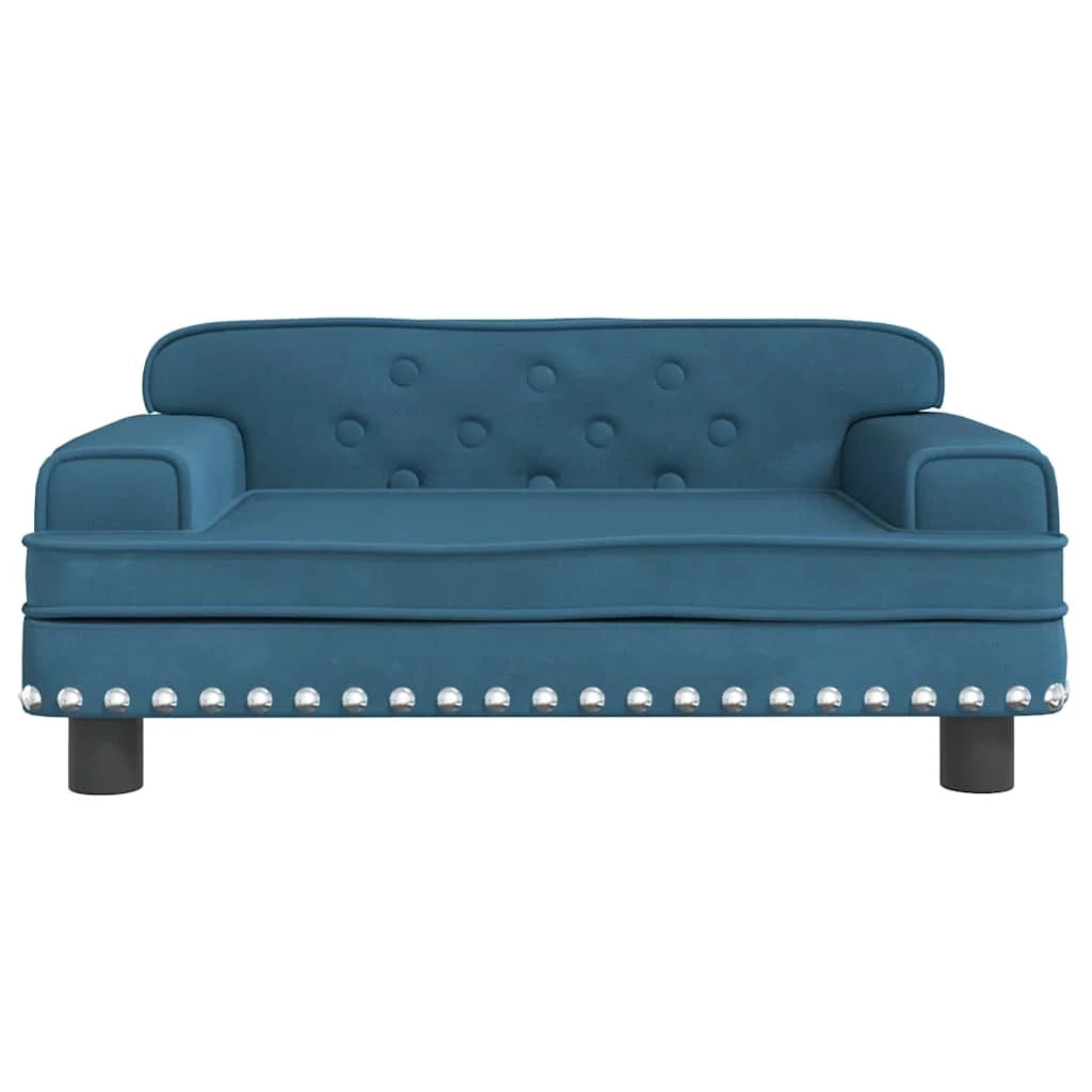 Cuccia per cani con cesto divano confortevole 70 x 45 x 30 cm velluto blu 02_0042857