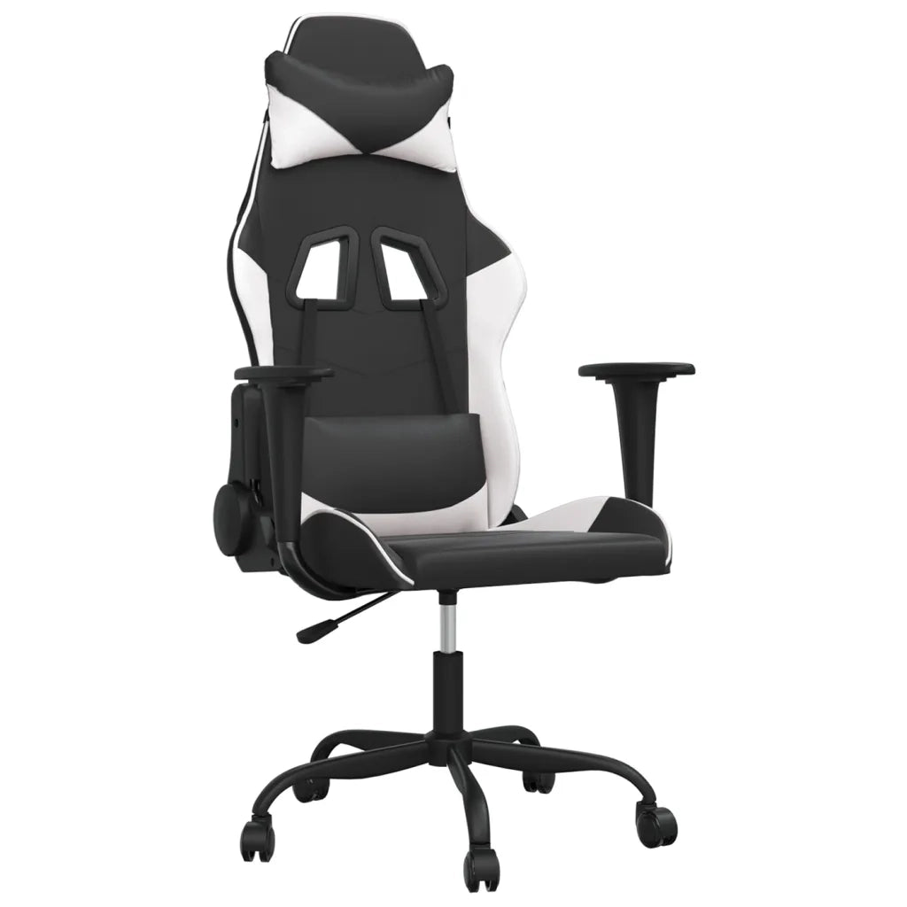 Sedia da Gaming | Sedia da e-sports Nero e Bianco in Similpelle