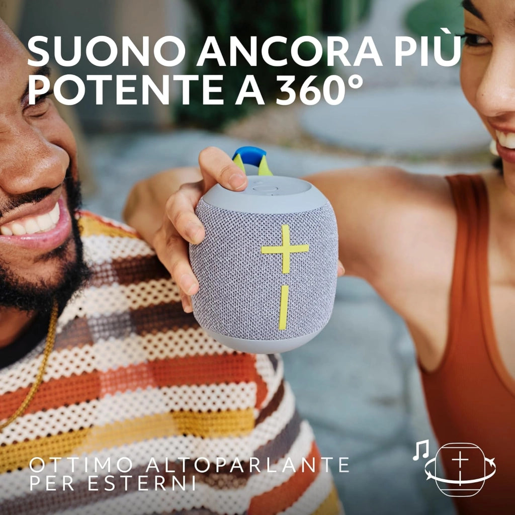 Ultimate Ears WONDERBOOM 4, altoparlante Bluetooth portatile impermeabile con bassi eccezionali e suono a 360°, altoparlante galleggiante antipolvere con raggio d’azione di 40 m - Nero