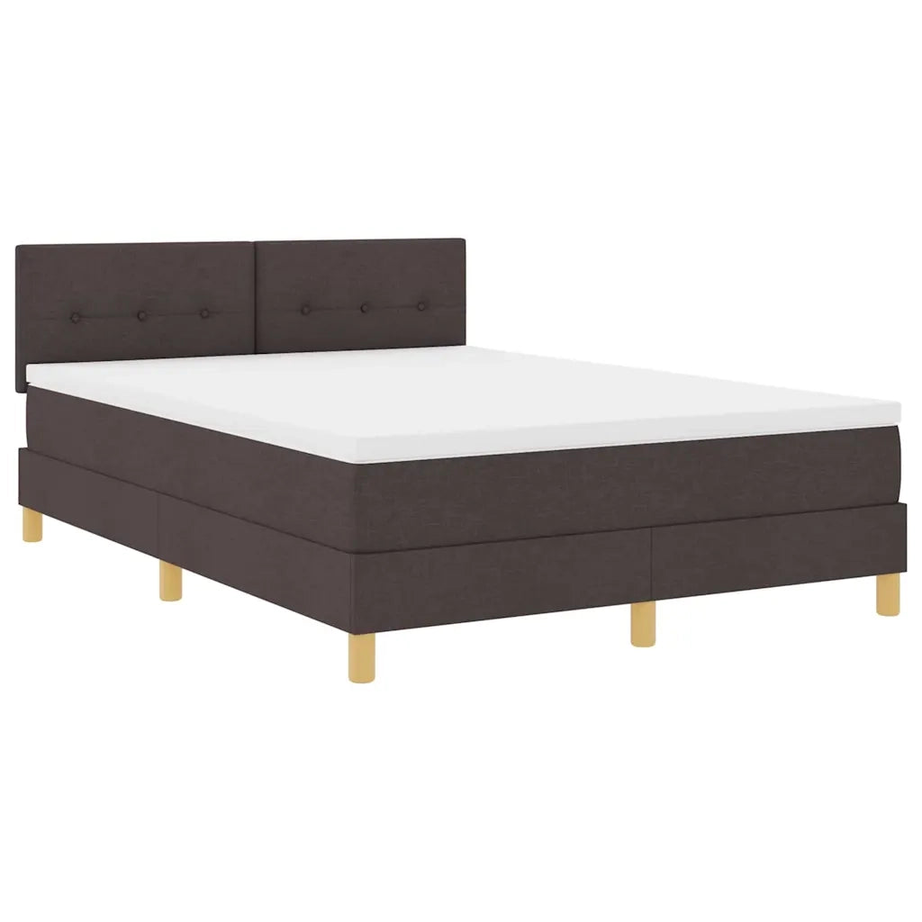 Letto a molle con cuscino Marrone Scuro 160 x 200 cm Tessuto 3338933