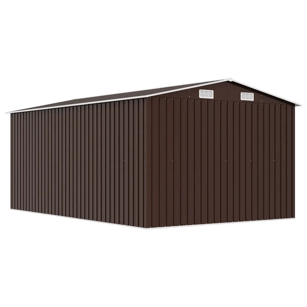 Casetta da Giardino 257x392x181 cm in Metallo Marrone 143347