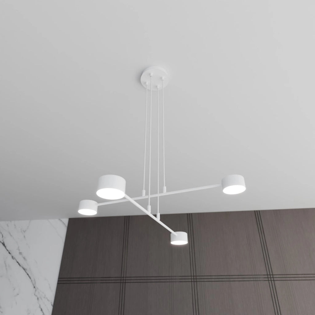 Lampada a sospensione Modus in acciaio bianco