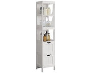 Cassa da bagno lunga - armadio da bagno libero - Arredamento da bagno elegante - progetto sottile per risparmio di spazio - 30 x 30 x 141,5 cm
