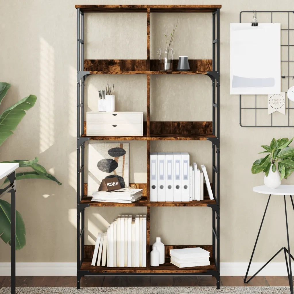 vidaXL Libreria Rovere Fumo 78,5x33x153 cm in Legno Multistrato
