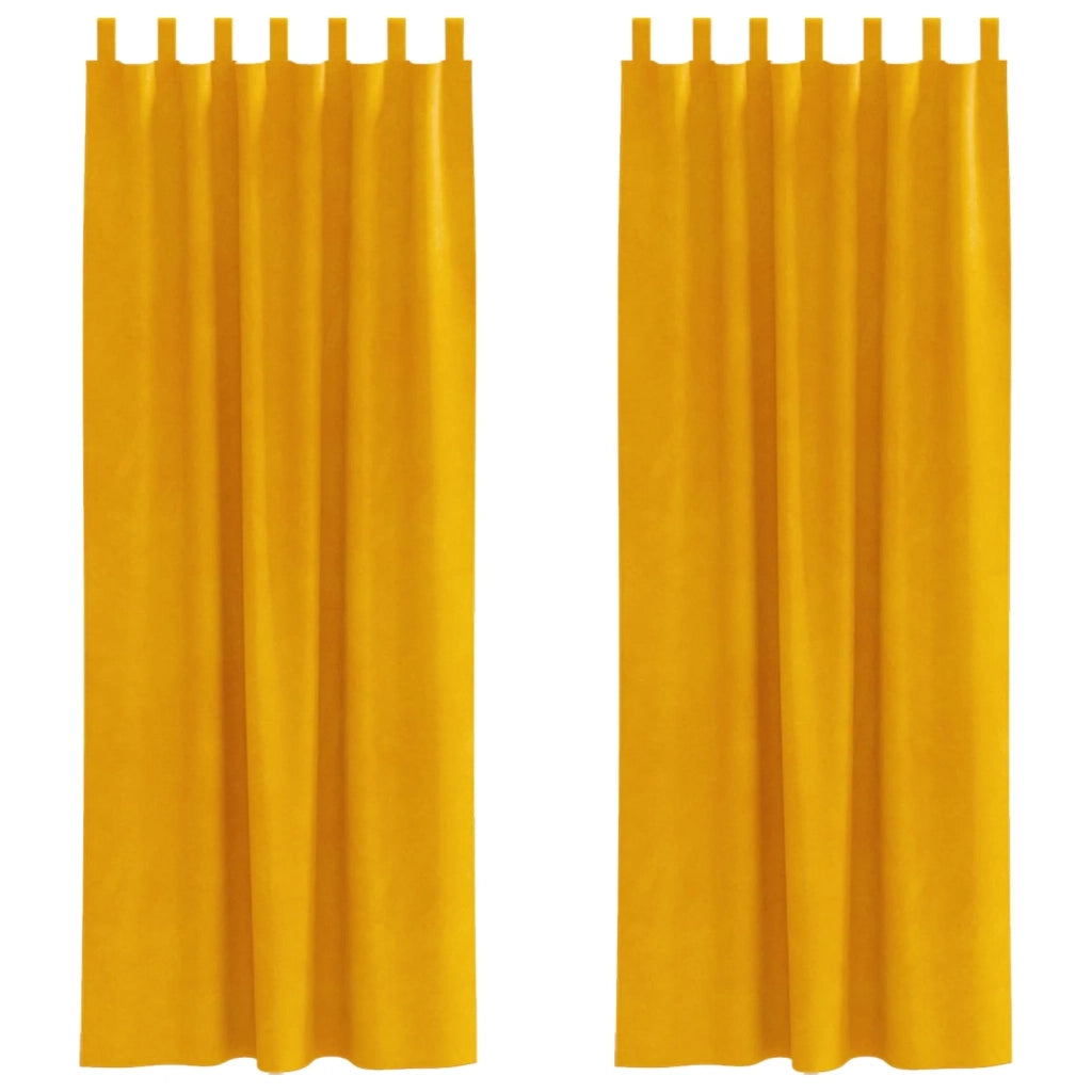 Tende oscuranti 2 pcs Giallo senape 140 x 225 cm Velluto 4107280