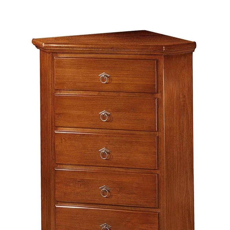 Mobile angolo in legno 5 cassetti arte povera tinta noce l.54 x 54 h.100 (5008) - Mobili 2G