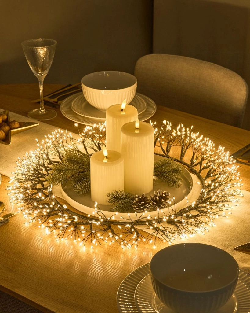 Accessorio decorativo natalizio a LED Luci LED Illuminazione Metallo Nero Ghirlanda natalizia per interni ed esterni