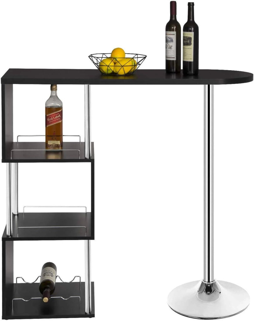 Tavolo da bar moderno con tre ripiani MDF e metallo nero 19_0000521