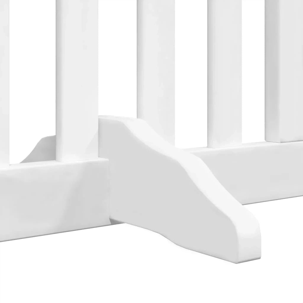 Cancelletto di sicurezza per animali domestici porta pieghevole 8 pannelli legno di pioppo bianco 02_0023263