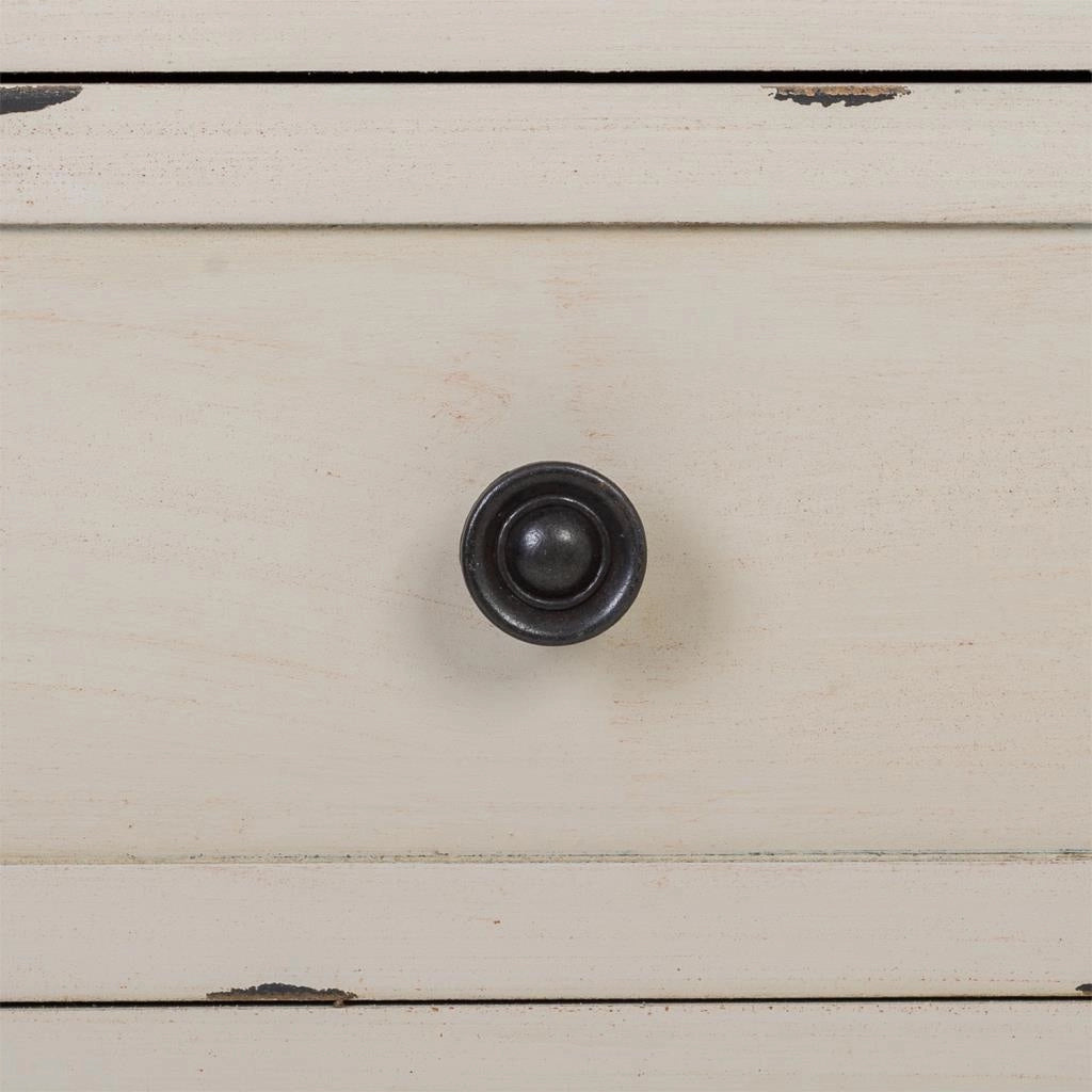 Credenza in legno con vetro bianco 110x37x84h