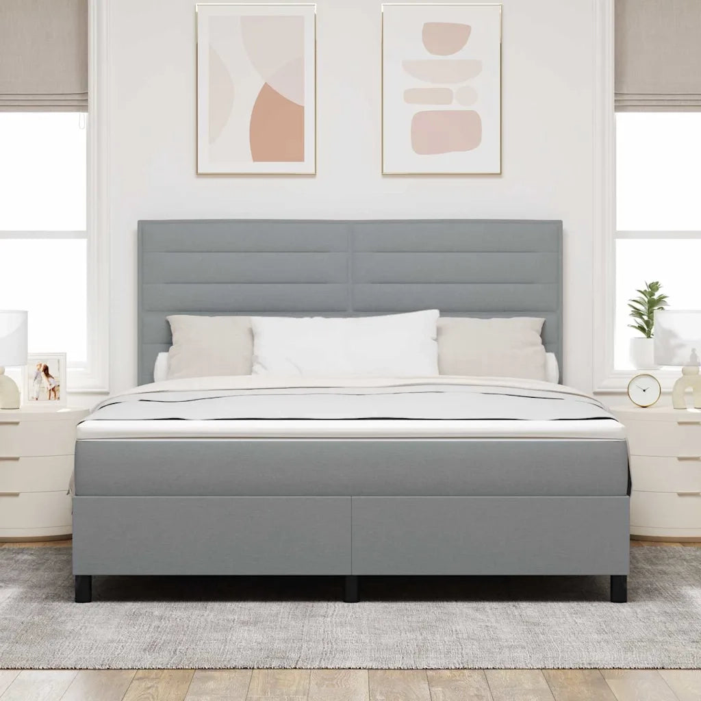 Letto a molle con materasso Grigio chiaro 180 x 200 cm Tessuto 3342809