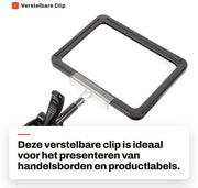 Supporto segnale regolabile - Inseritore di biglietto di prezzo - Clip in plastica - Sostegno biglietto di prezzo - Leggero - Dimensioni 25,5 x 15,5 cm - Sostegno biglietto di prezzo inseribile