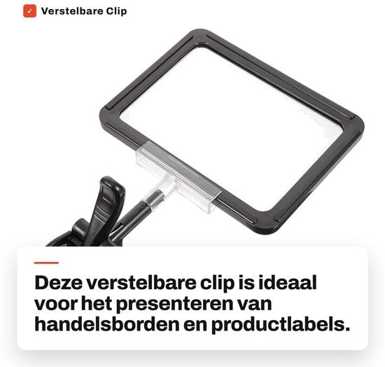 Supporto segnale regolabile - Inseritore di biglietto di prezzo - Clip in plastica - Sostegno biglietto di prezzo - Leggero - Dimensioni 25,5 x 15,5 cm - Sostegno biglietto di prezzo inseribile