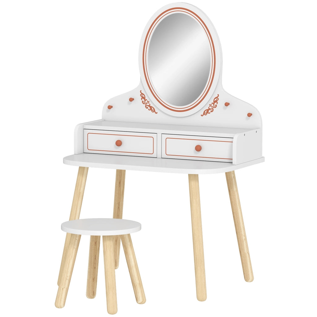 Tocador de Maquillaje con Specchio e 2 Cassetti ¨C zephmum ¨C Bianco
