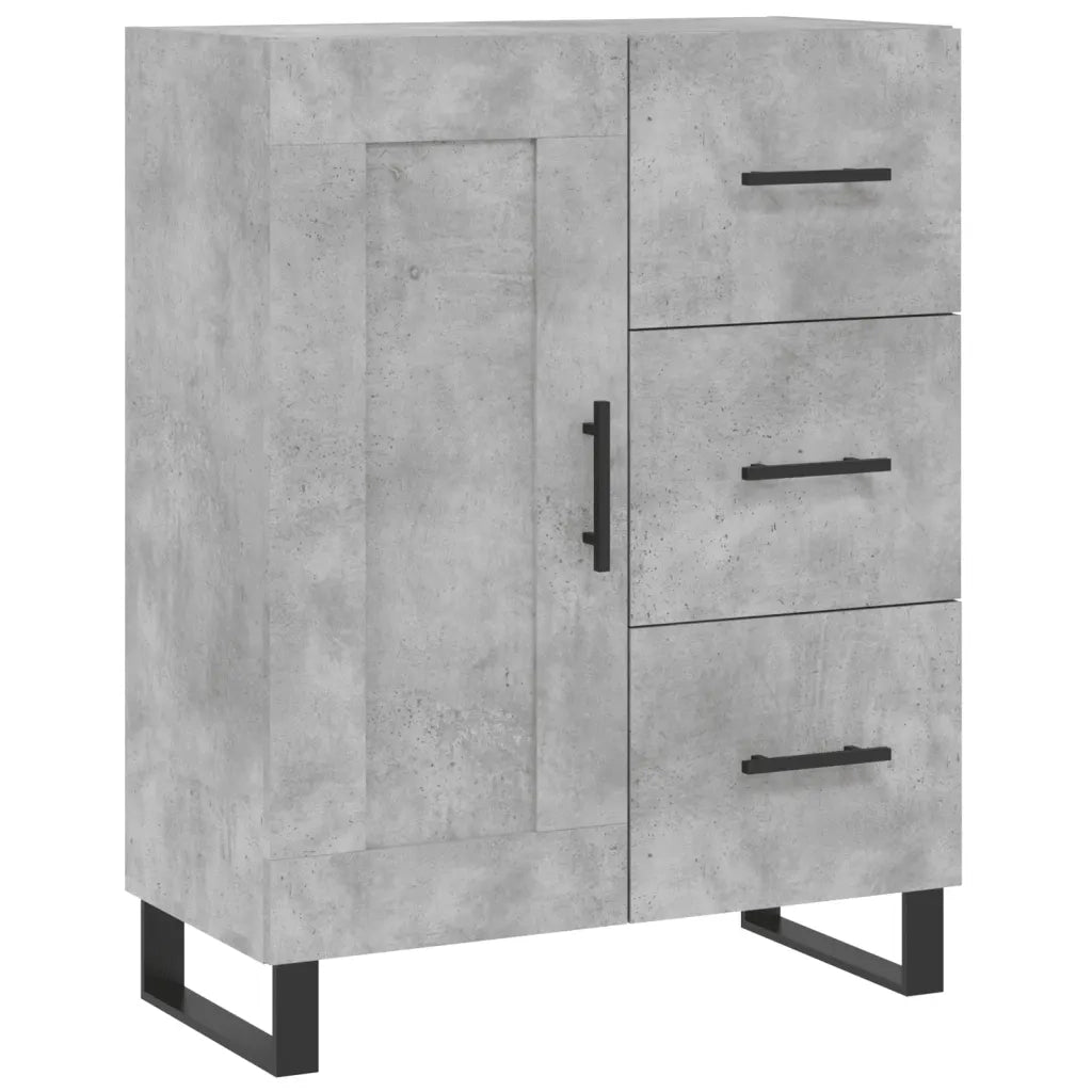 Credenza-Buffet-Armadio da cucina Grigio Cemento 69,5x34x180 cm in Legno Multistrato 861654