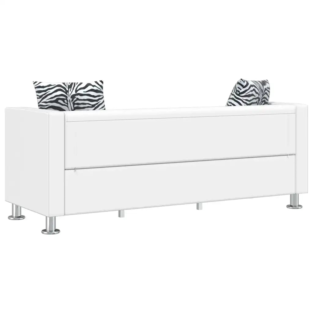 Divano a 3 Posti in Similpelle Bianca  cod mxl 7703