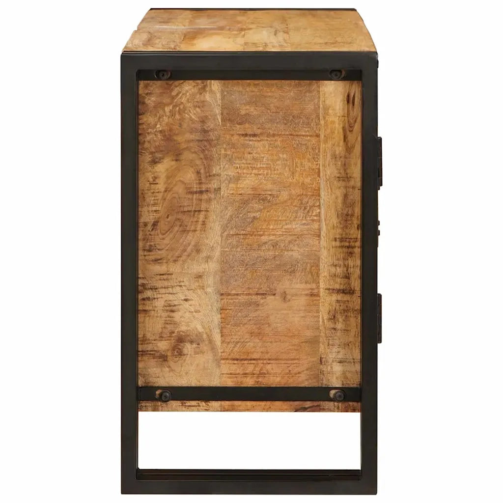 vidaXL Mobile sottolavabo con porta Legno massello di mango e ferro