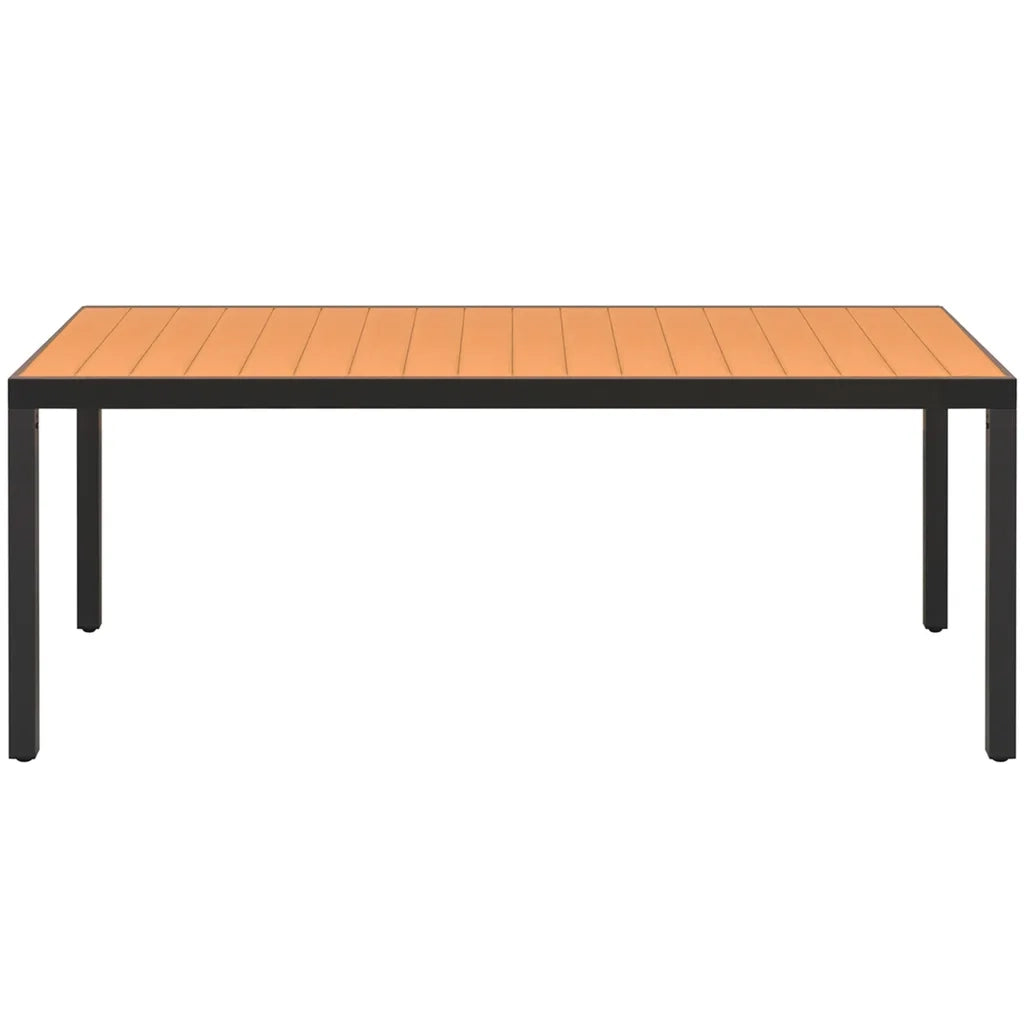 Set da Pranzo da Giardino 7 pz in Rattan PVC Nero e Marrone