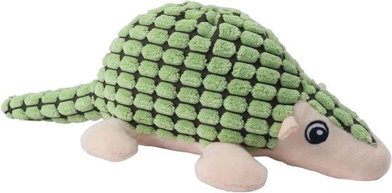 Plush giocattolo per cani con suono - giocattolo interattivo per cuccioli e grandi cani - verde con scaglie