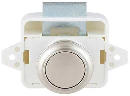 Chiusura per mobili a molla - Ospita per serramenti - Maniglia di chiusura - Materiale plastica/acciaio - Adatto per distanze tra porte 15-18 mm - Altezza 5,22 cm