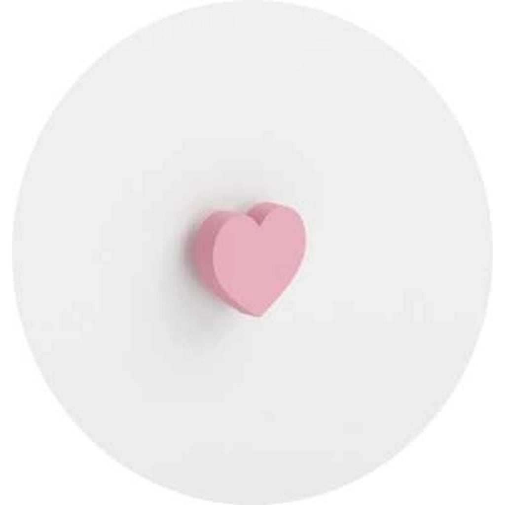 Comodino per cameretta Emi bianco con maniglia a cuore rosa