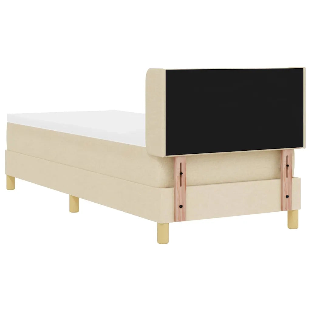 Letto a molle con materasso Crema 200 x 80 cm Tessuto 3341326