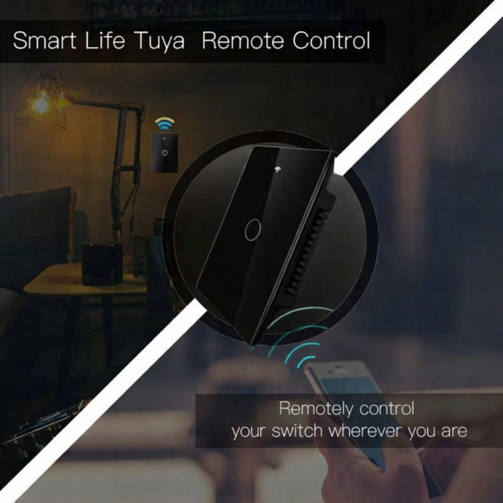 Interruttore Da Incasso Scatola 503, Touch Nero, WIFI 2.4G Matter, TUYA, Smart Life,Apple Home, Google Home, Alexa, SmartThings, 10A, AC 90-250V, 50/60HZ, 120X72X38mm, IP20,Disponibili 1,2,3 Tasti (1 Tasto)