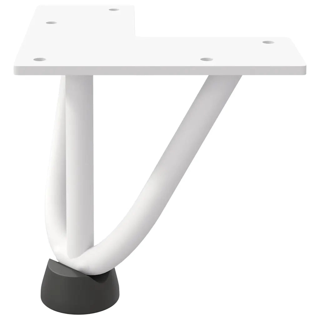 Gambe a forcina per tavolino 4 pz bianche 10 cm in acciaio massiccio 4012429