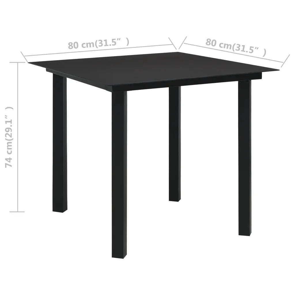 Set da Pranzo da Giardino 3 pz in Rattan PVC Nero 3058283