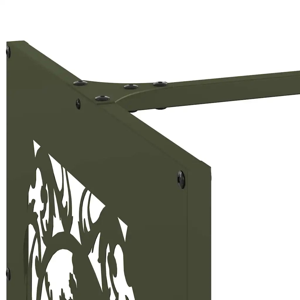 Rastrelliera per Legna da Ardere Verde Oliva 40x40x40 cm CFW2654438