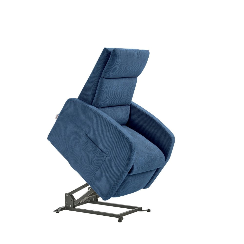 Poltrona Alzapersona Elettrica 2 Motori 72x111x86 cm Martina in Microfibra Dispositivo Medico 1 Celeste