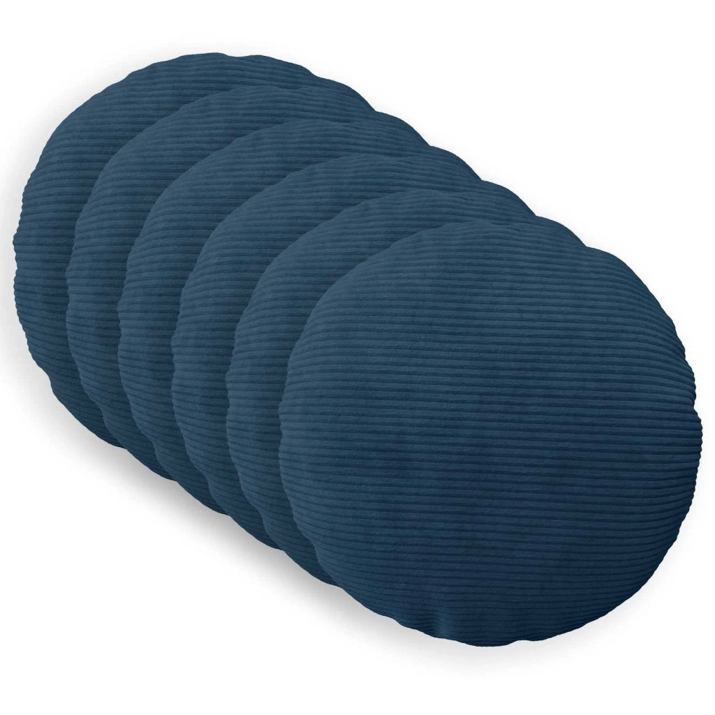 Federa 6 pz HEERLEN Blu navy Ø 50 cm corduroy 922610