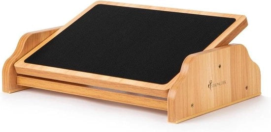 Sostegno in legno per piedi sotto il tavolo - Pedana oscillante per lavoro da casa - Superficie antiscivolo
