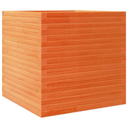 Fioriera | Cassetta per fiori | Vaso Giardino Marrone Cera 70x70x68,5cm Legno Massello Pino