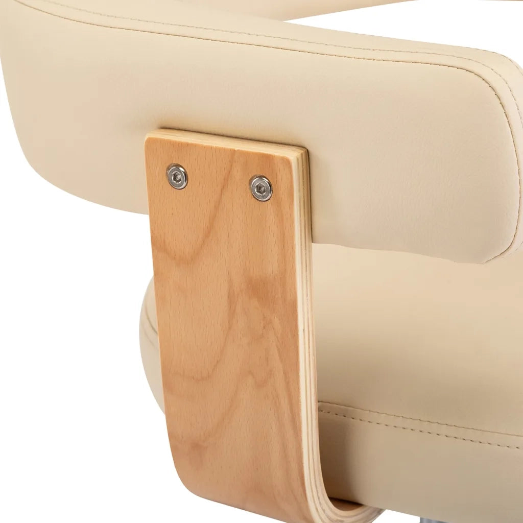 Sgabelli da Bar 2 pz Crema in Legno Curvo e Similpelle 327337