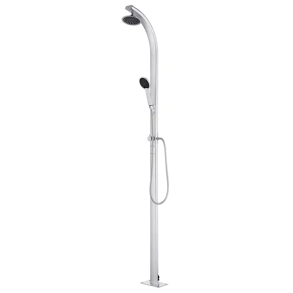 Doccia da Giardino con Base Marrone 220 cm in Alluminio CFW1868264