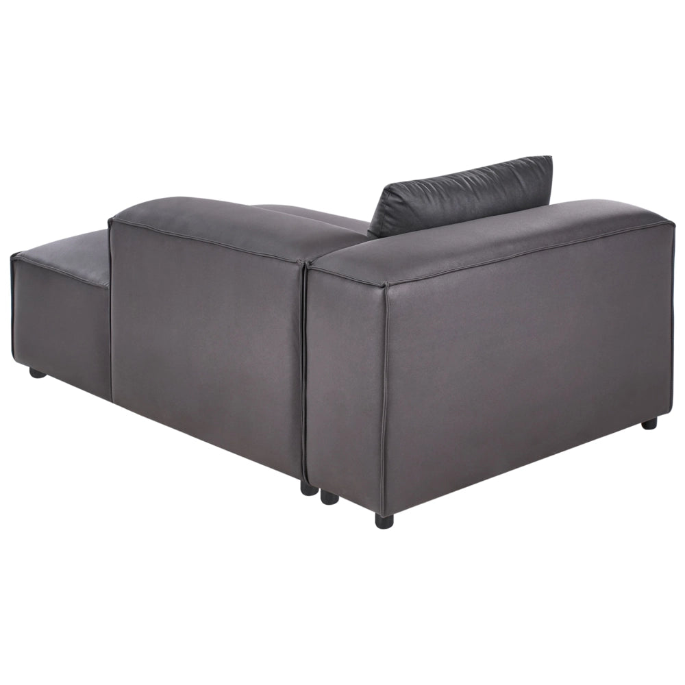 Chaise Lounge moderna lato sinistro con Rivestimento in ecopelle nero stile moderno